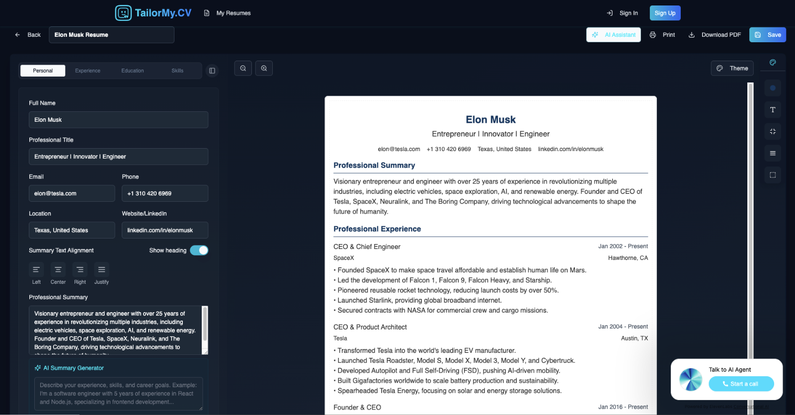 Smart Resume Builder